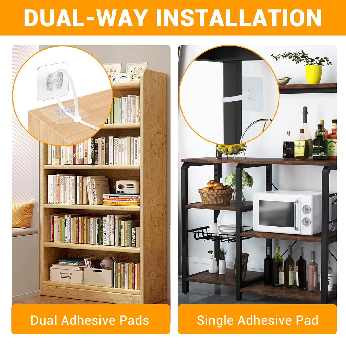 No Drill Furniture Anchors Adhesive (10 Packs) for Baby Proofing, Adjustable Anti-Tip Furniture Wall Safety Straps for Child, Keep Toddlers & Pets Safe from Falling Furniture like Dresser & Bookshelf