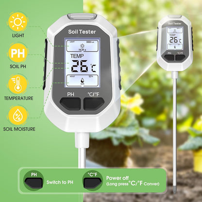 4-In-1 Soil Moisture Meter Digital Plant for Indoor ＆ Outdoor Plants