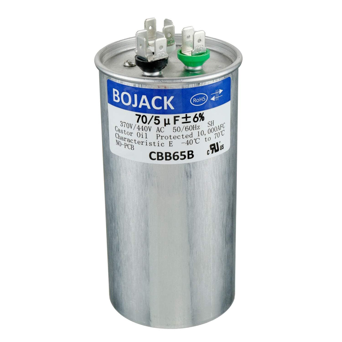 70+5Uf 70/5MFD ±6% 370V/440V CBB65 Dual Run Circular Start Capacitor for AC Motor Run or Fan Start or Condenser Straight Cool or Heat Pump Air Conditioner