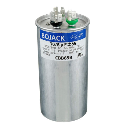 70+5Uf 70/5MFD ±6% 370V/440V CBB65 Dual Run Circular Start Capacitor for AC Motor Run or Fan Start or Condenser Straight Cool or Heat Pump Air Conditioner