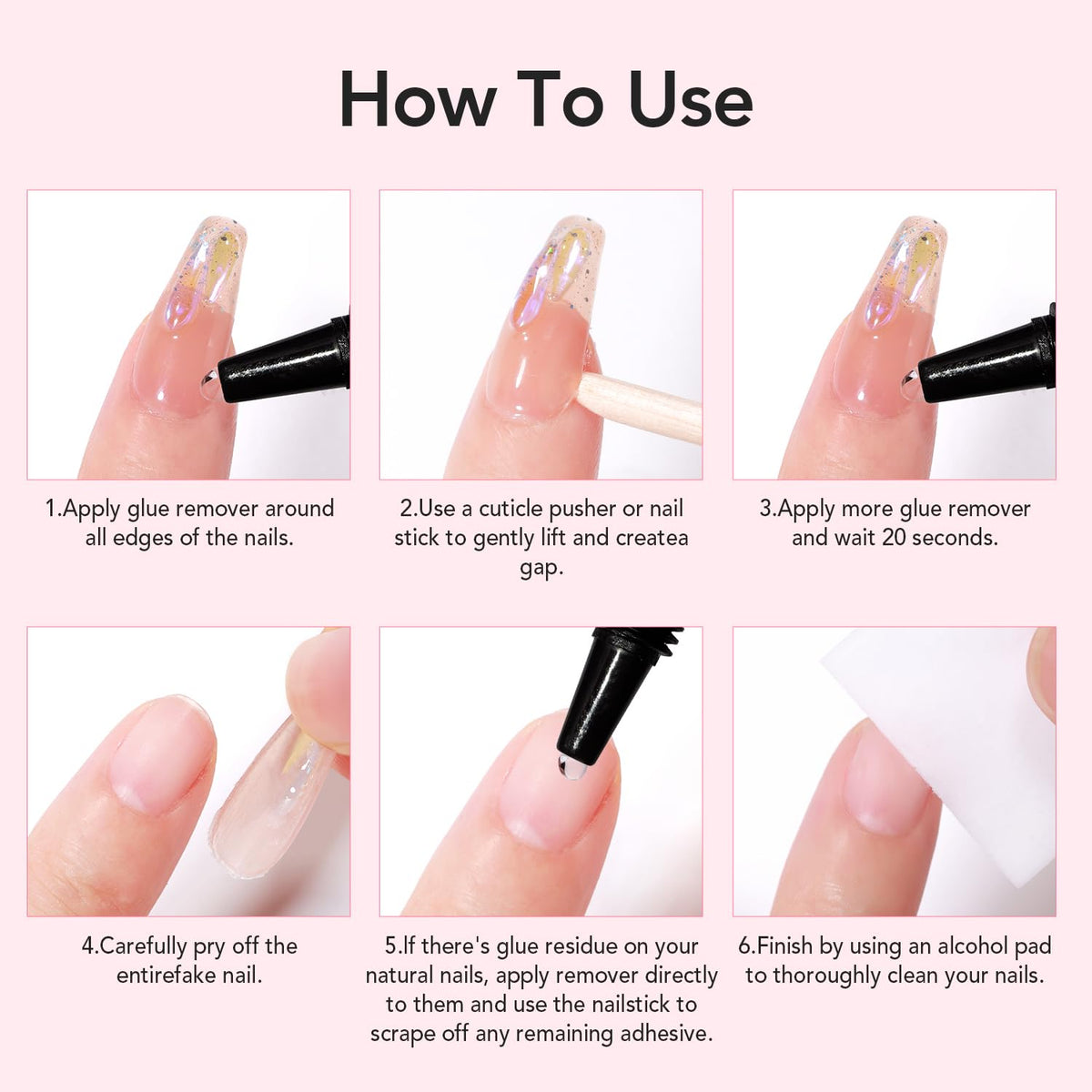 10G Semi Solid Nail Glue for Press Ons with 15Ml Nail Glue Remover