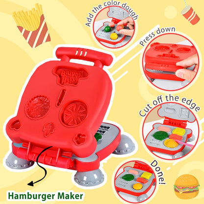 3 in 1 Color Dough Kitchen Creations Set, 12 Colors Dough