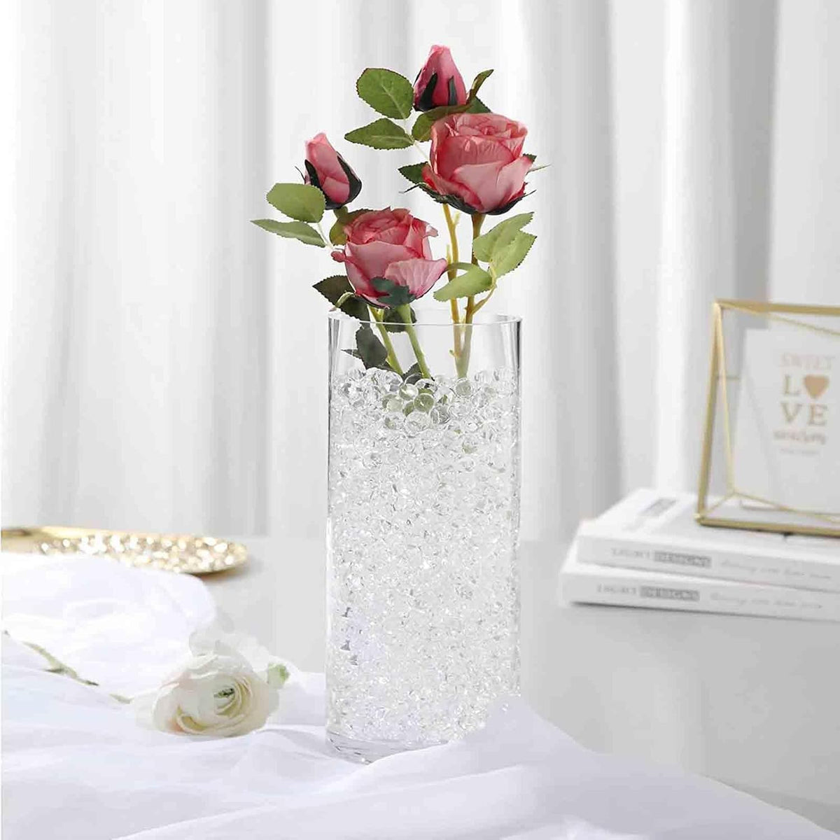 140,000 Clear Water Gel Beads for Vases, Transparent Vase Filler, Christmas Decoration, Wedding Centerpiece, Floating Candles, Floral Decoration