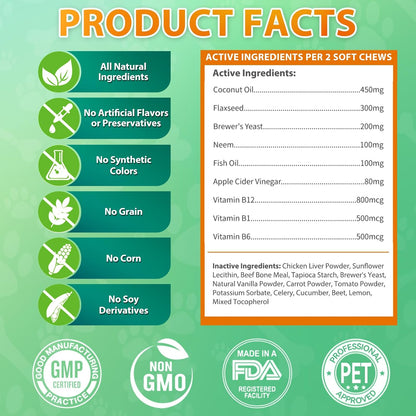 Flea and Tick Prevention for Dogs Chewables, 200 Soft Chews
