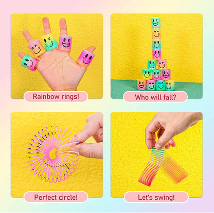 24 Pcs Mini Spring Party Favors for Kids 3-5 4-8, Goodie Bags Stuffers for Birthday Party, Classroom Prizes Kids Prizes, Small Bulk Toys Gifts (4 Smile)
