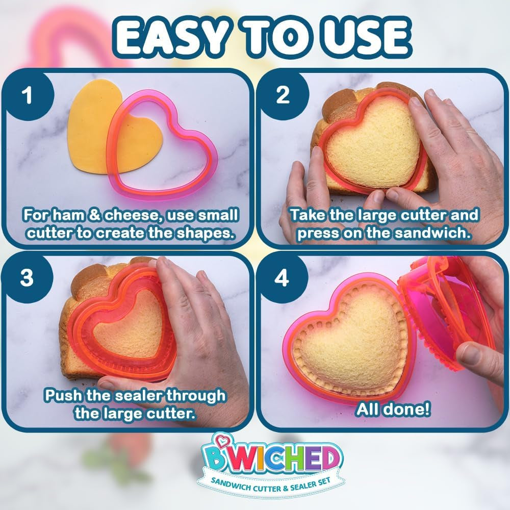 Sandwich Cutter and Sealer - Crustless Sandwich Maker (Heart, Star, Mouse)