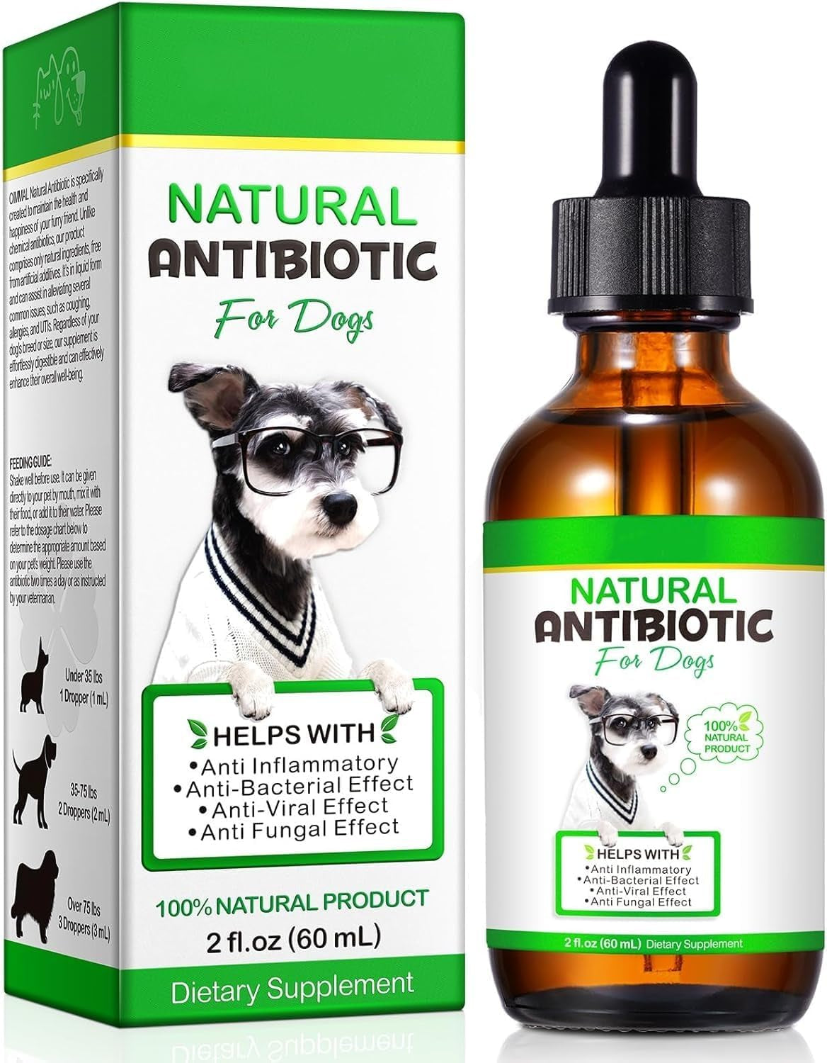 Dog Antibiotics, Natural Antibiotics for Dogs, Dog Multivitamin Herbal Supplements 60Ml