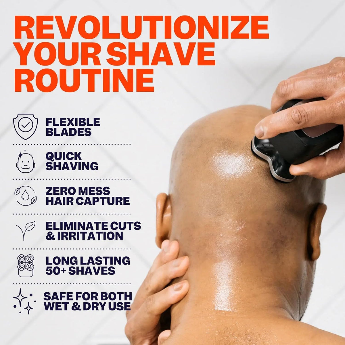Official Replacement Blades for Flexseries Pro Head Shaver Kit - Refill Blades - High-Performance Blades for Smooth Shaving