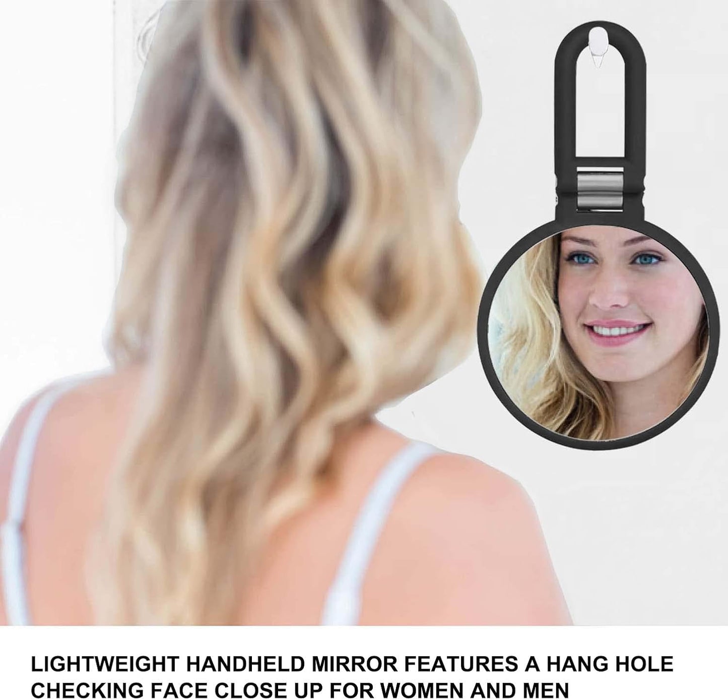 Magnifying Handheld Mirror Double Sided, 1X 20X Magnification Hand Mirrors, Travel Folding Hand Held Mirror, 360°Rotation Pedestal Makeup Vanity Mirror