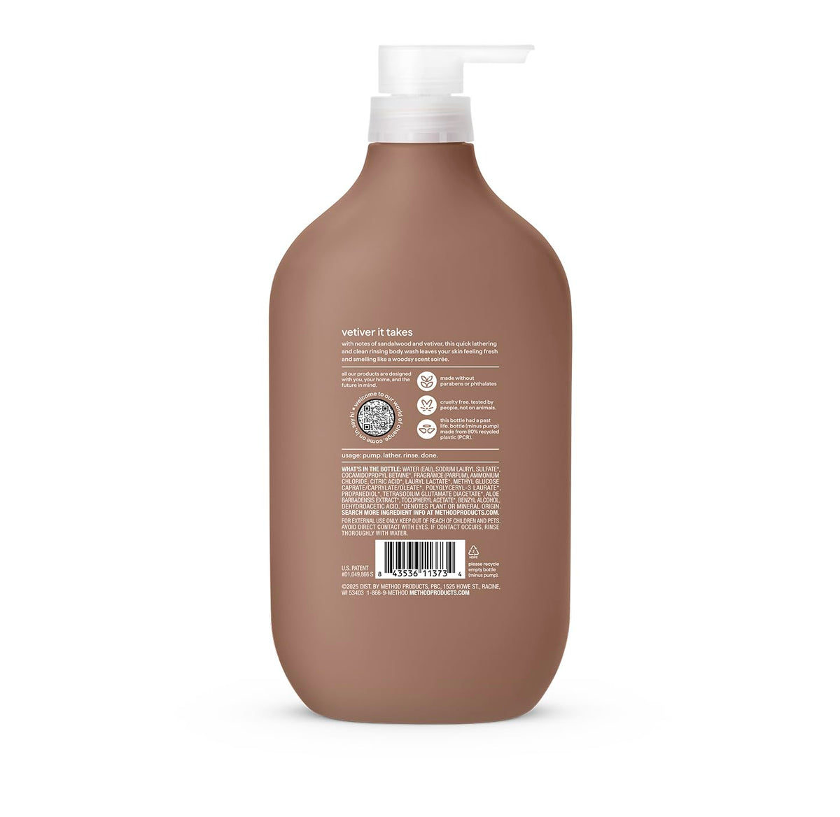 Men’S Body Wash, Sandalwood + Vetiver, 28 Fl Oz