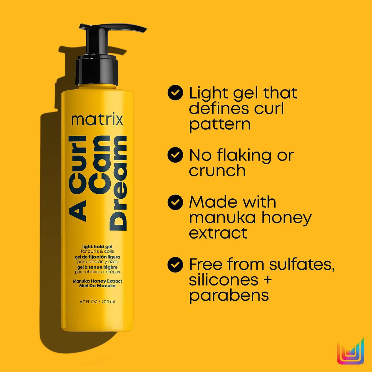 Matrix a Curl Can Dream Light Hold Gel – for Curly & Wavy Hair, 7.6 FL Oz