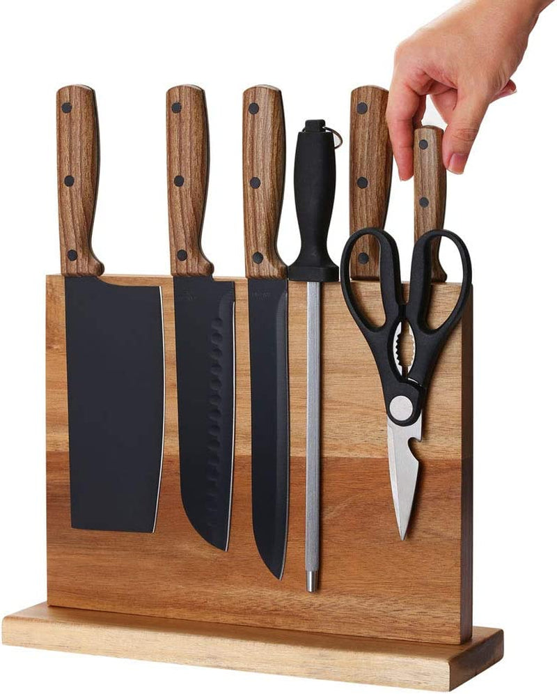 Home Kitchen Magnetic Knife Block Holder Rack Magnetic Stands with Strong Enhanced Magnets Multifunctional Storage Knife Holder