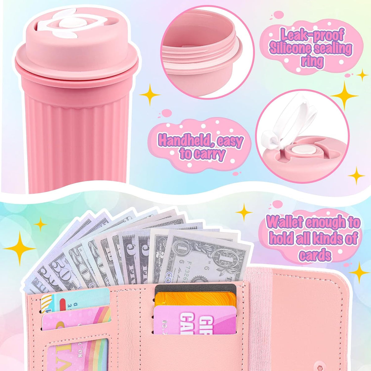 Play Purse with Watch, Phone, Pretend Play Toys for Girls Ages 3-8