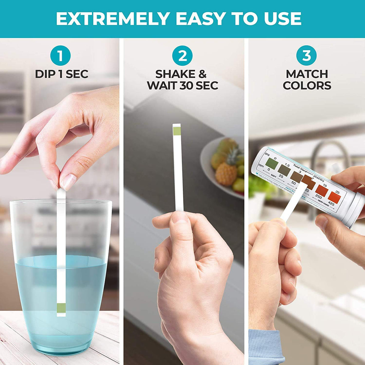 Water Hardness Test Kit - Hard Water Test Strips for Well & Home