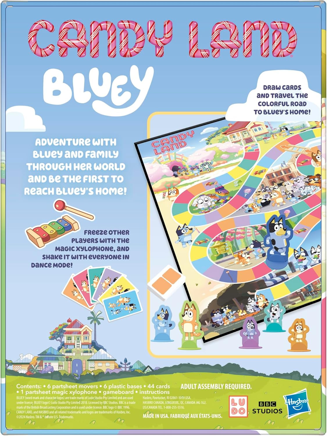 Candy Land Bluey Edition Board Game | Ages 3 and up | 2-6 Players | Play as Dad, Mum, Bluey, Bingo, Muffin, or Socks | Preschool Games | Kids Gifts (Amazon Exclusive)
