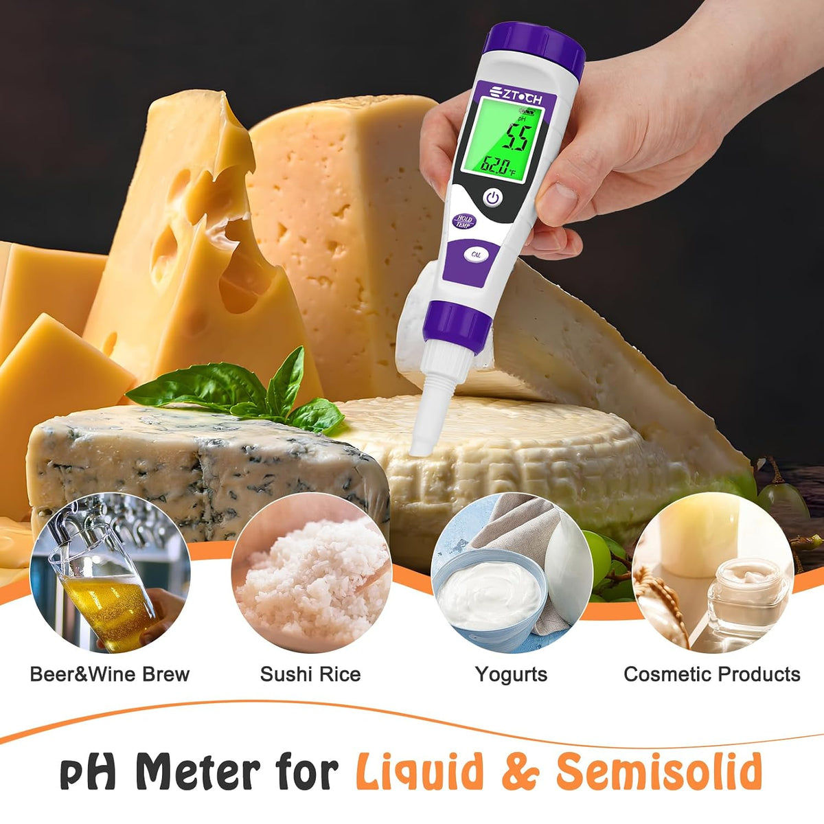 Food Ph Meter, Digital Ph Meter for Food Fermentation Canning