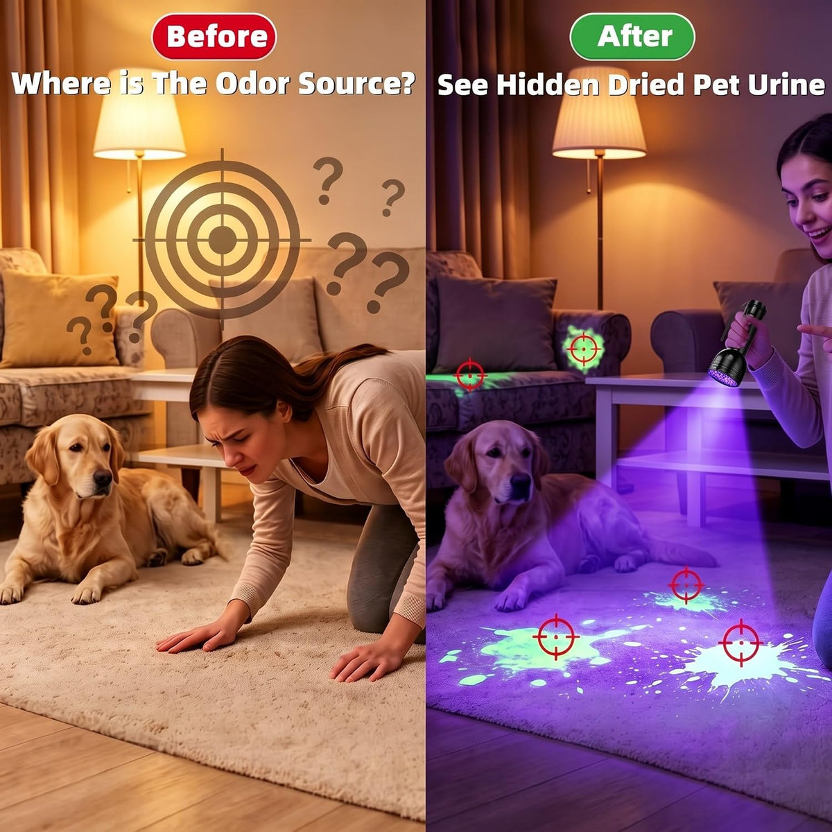 UV Light Stain Detector: 51 LED Black Light Finds Hidden Pet Urine