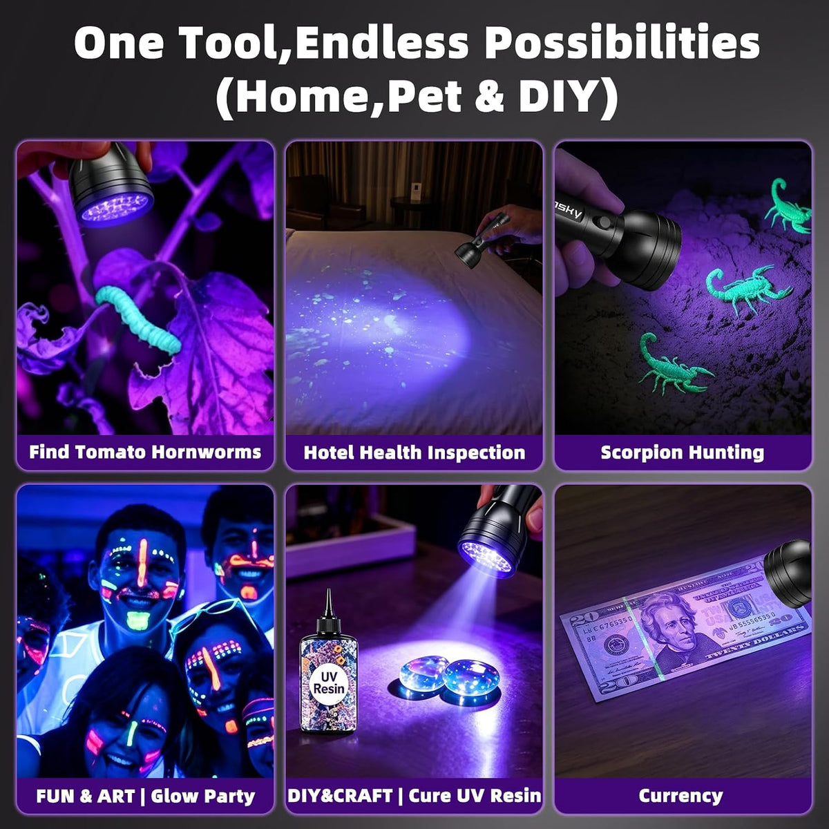 UV Light Stain Detector: 51 LED Black Light Finds Hidden Pet Urine