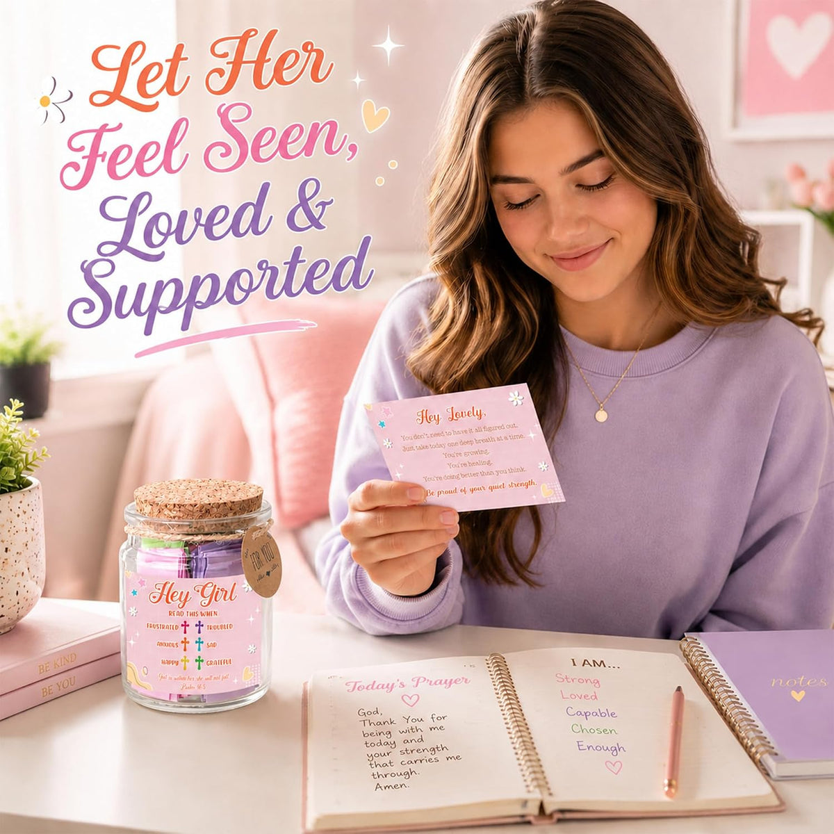 Bible Verse Jar for Teen Girl – Teen Girl Gifts Trendy Stuff, Christian Gift for Teens, Graduation Gifts