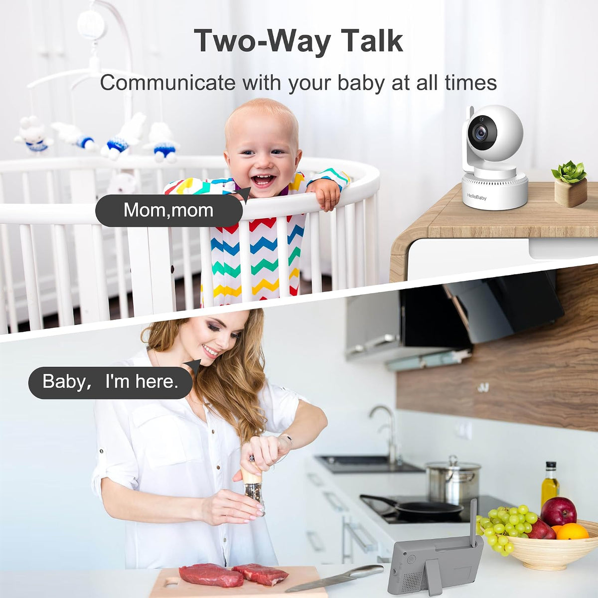 4.3'' Video Baby Monitor No Wifi, 30 Hours Battery