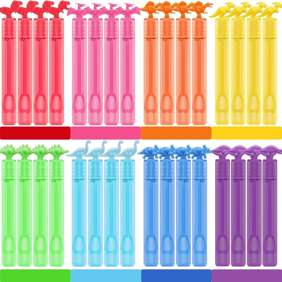 32 Pack Bubble for Kids Party Favors, 8 Style Dinosaur Mini Bubble Wands
