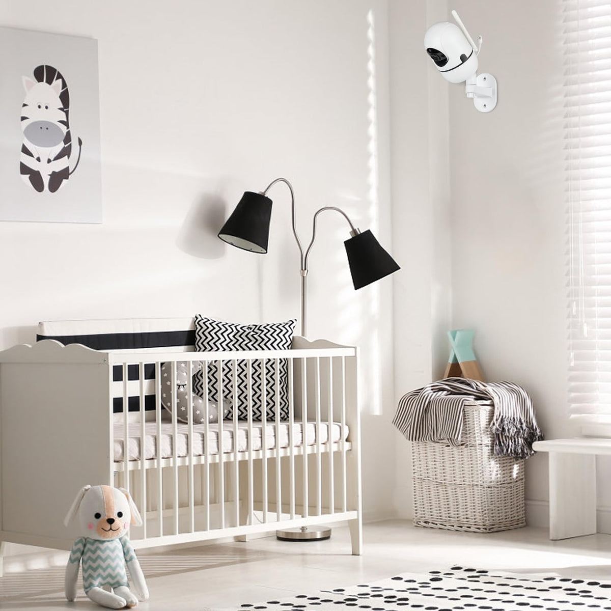 Adjustable Baby Monitor Mount for Hellobaby HB6550/ HB6560/ HB6240/ HB6148/ HB6339/ HB66/ HB65/ HB40, ANMEATE 549/SM935E, Universal Baby Monitor Wall Mount with Perfect View and Easy to Install