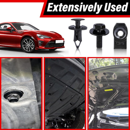 45PCS Engine under Cover Splash Shield Guard Body Bolts Screws (Black)