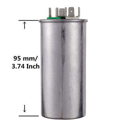 45+5Uf 45/5MFD ±6% 370V CBB65 Dual Run Circular Start Capacitor for AC Motor Run or Fan Start or Condenser Straight