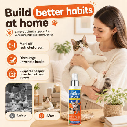 Cat Deterrent Spray for Furniture Protection, anti Scratch and Urine Marking, Plant-Based Safe Formula for Indoor & Outdoor 150ML 3