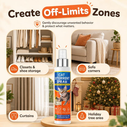 Cat Deterrent Spray for Furniture Protection, anti Scratch and Urine Marking, Plant-Based Safe Formula for Indoor & Outdoor 150ML 3