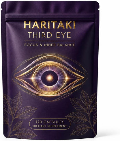 Haritaki Third Eye Capsules Organic, Ayurvedic Herbal Supplement with Terminalia Chebula Fruit Extract, Digestive Balance, Natural Cleansing & Daily Clarity Support, Vegan, Non-Gmo, 120 Capsules