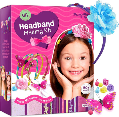 Headband Making Kit for Girls - Arts & Crafts Easter Gift - Make Your Own Fashion Headbands for Kids - DIY Hair Accessories - Gift for Ages 5-12 Year Old Girl - Little Kids Art & Craft Gifts