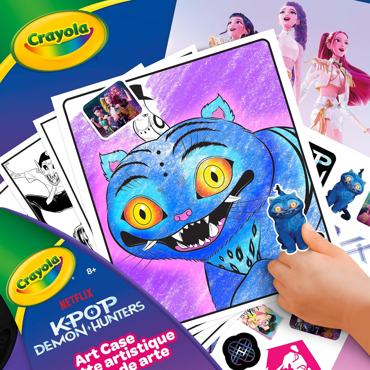 Kpop Demon Hunters Art Case (40+Pcs), Coloring & Sticker Craft Kit