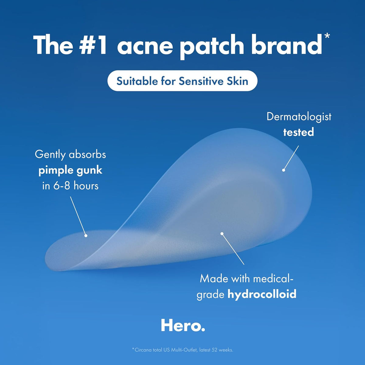 Hero Cosmetics  Invisible+ Daytime Acne Pimple Patch, 72 Ct