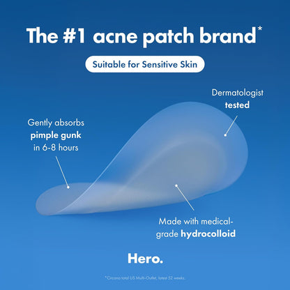 Hero Cosmetics  Invisible+ Daytime Acne Pimple Patch, 72 Ct
