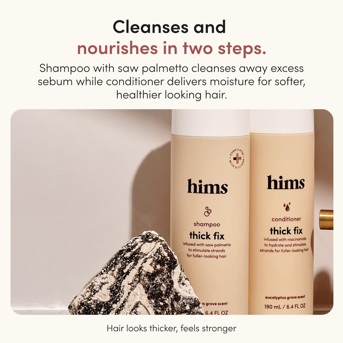 Hims Thick Fix Shampoo & Conditioner, Saw Palmetto, Eucalyptus, 6.4 Fl Oz
