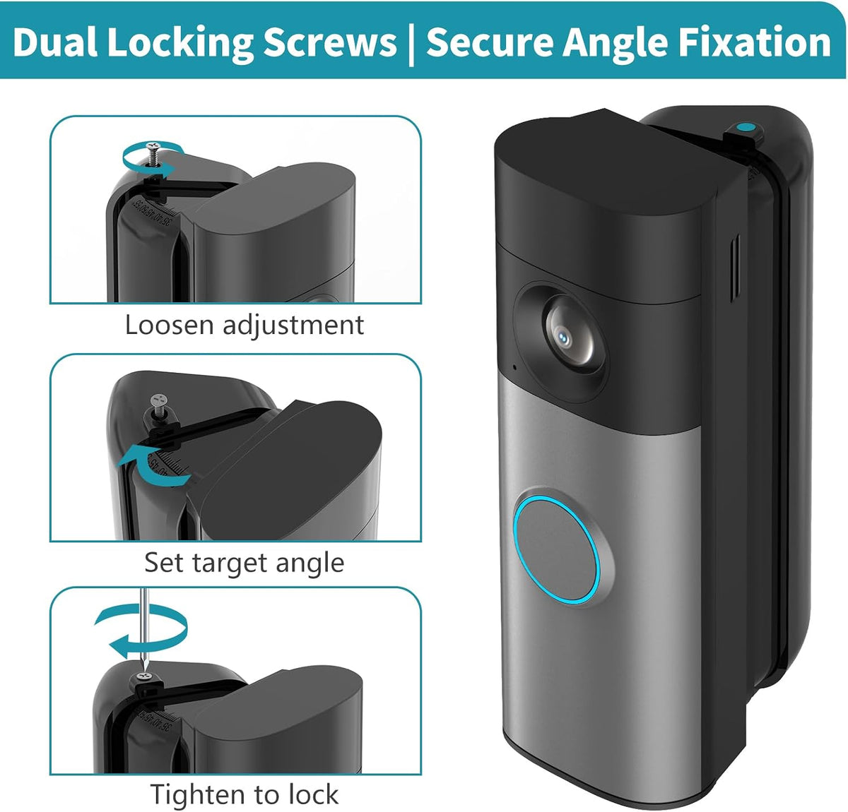 All-New Ring/Blink Doorbell Angle Mount, 30-55° Left/Right Corner Mount Kit