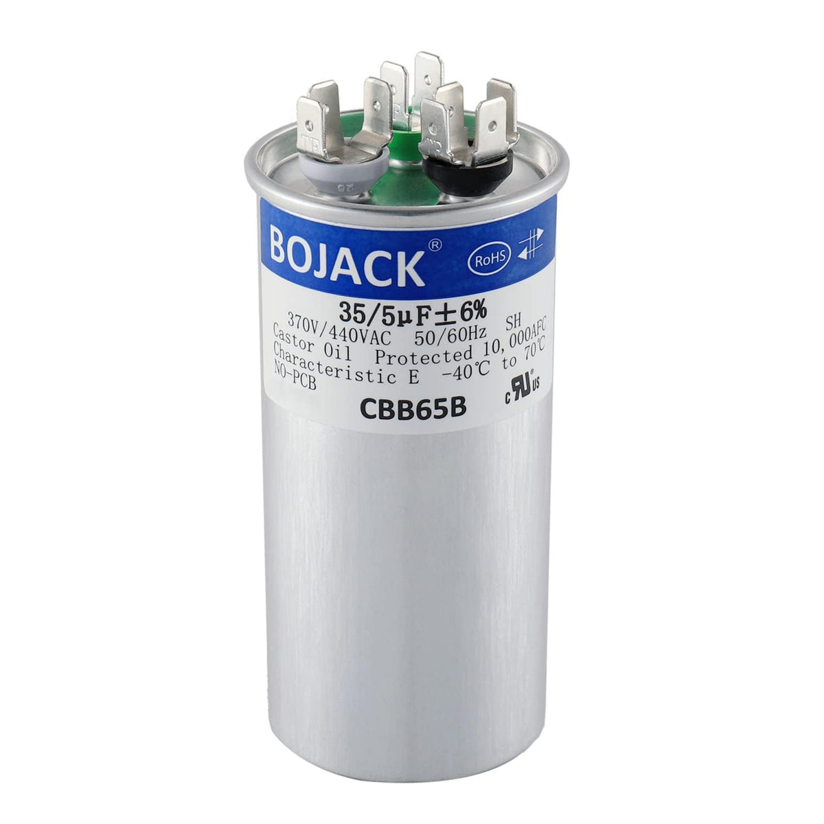 35+5Uf 35 5 MFD ±6% 370V/440V CBB65 Dual Run Circular Start Capacitor for AC Motor Run or Fan Start or Condenser Straight
