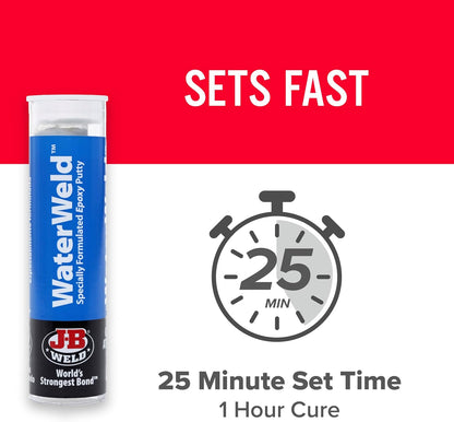 Waterweld, 1 Hour Cure, Epoxy Putty Stick - 2 Pack, Off-White (8277-2)