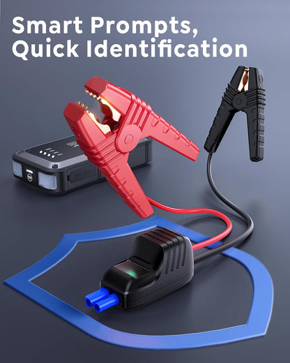 Portable Car Battery Jump Starter 4000A 16800Mah Jump Box, Car Battery Jumper Starter Portable Jumper Cables for Car(8.0L Gas/6.5L Diesel), Fast Charge, Lights, Compact