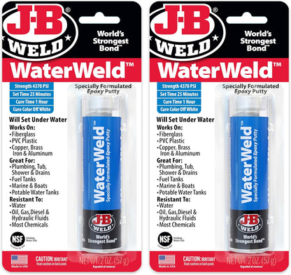 Waterweld, 1 Hour Cure, Epoxy Putty Stick - 2 Pack, Off-White (8277-2)