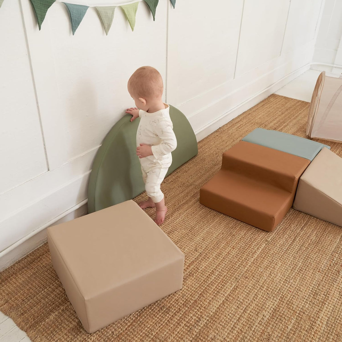 Fun Climbing Toy Set for Toddlers 1-3 - Crawl Tunnel, Foam Climbing Blocks