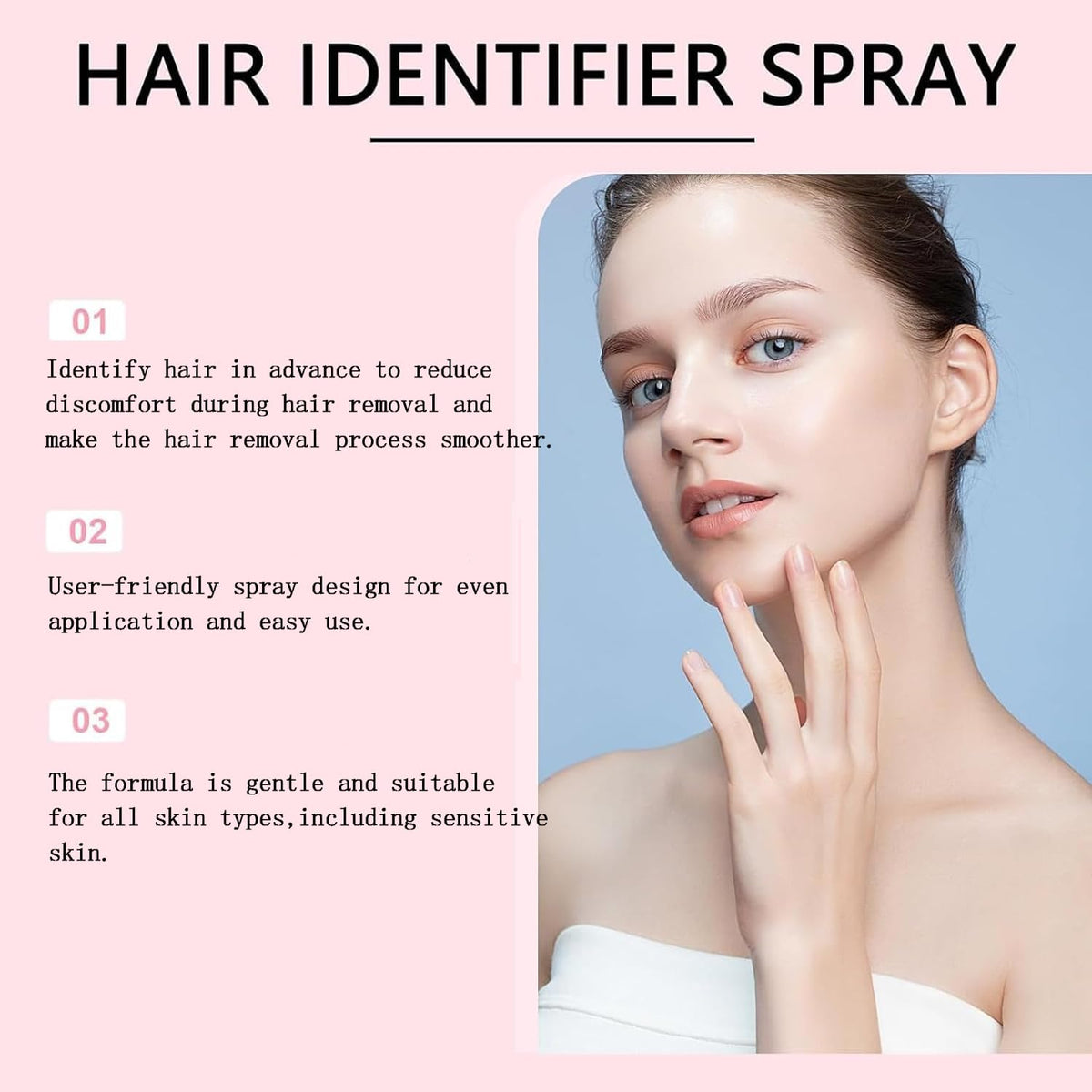 Hair Identifier Spray for Face Shaving，Face Hair Identifier Spray，Moisturizing and Skin Care Set Spray，Suitable for All Skin Types (1 Set)