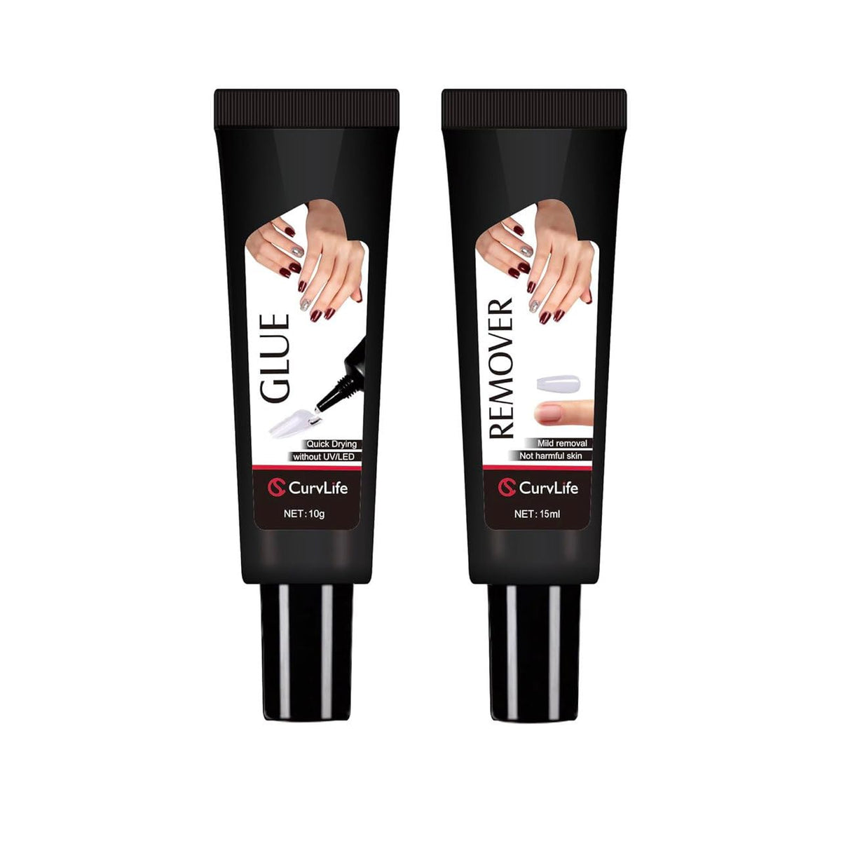 10G Semi Solid Nail Glue for Press Ons with 15Ml Nail Glue Remover