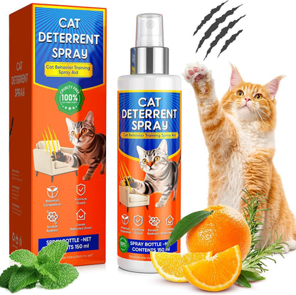 Cat Deterrent Spray for Furniture Protection, anti Scratch and Urine Marking, Plant-Based Safe Formula for Indoor & Outdoor 150ML 3