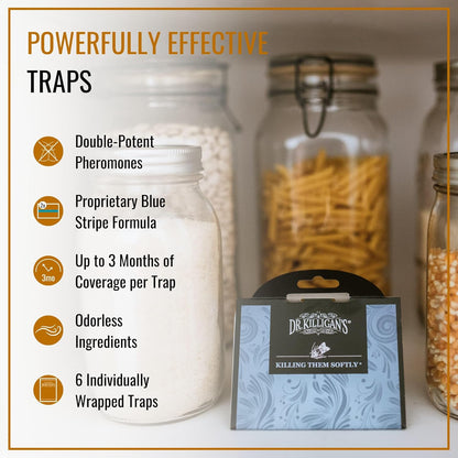 Pantry Moth Traps with Pheromones Prime, 6 Pack, Blue