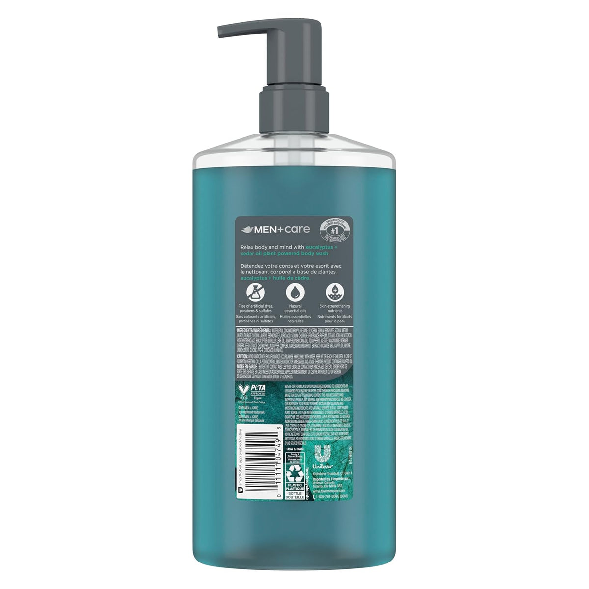 Dove Men Moisturizing Body Wash, Eucalyptus + Cedar Oil, 26Oz