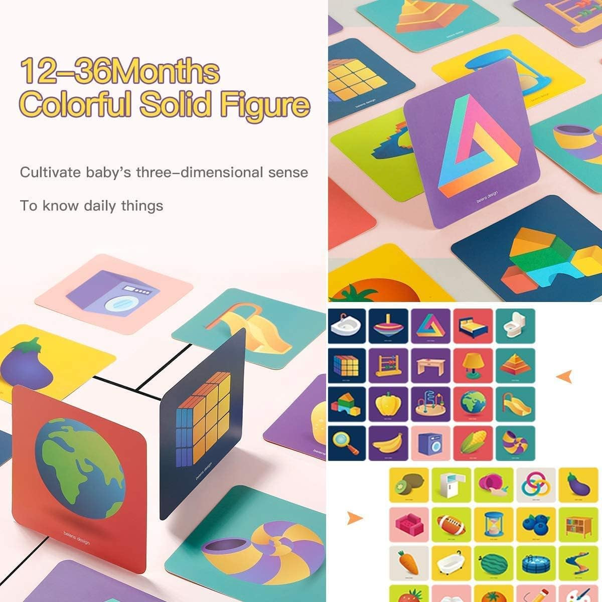 High Contrast Baby Flashcard, 80Pcs 160Page Visual Stimulation Cards
