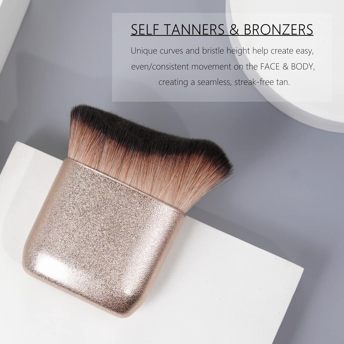 Self Tanner Brush  Body Makeup Brush for Flawless Leg Makeup, Kabuki Foundation Makeup Brush for Face & Body, Full Coverage Tanning Blend Applicator for Self Tanner, Bronzer & Lotion Tan Mousse