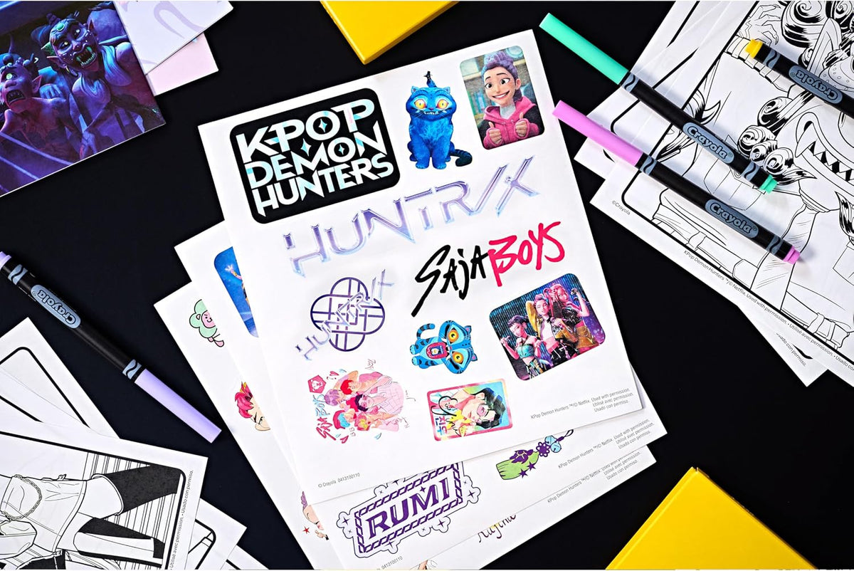 Kpop Demon Hunters Art Case (40+Pcs), Coloring & Sticker Craft Kit